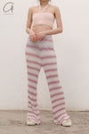 SWAYING/KNIT Crochet Halter Tube Top SW22SST60 Light Pink PS43